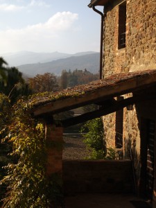 Entrance to the house on sunset
