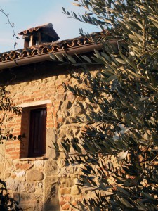 The colour of the house in the evening